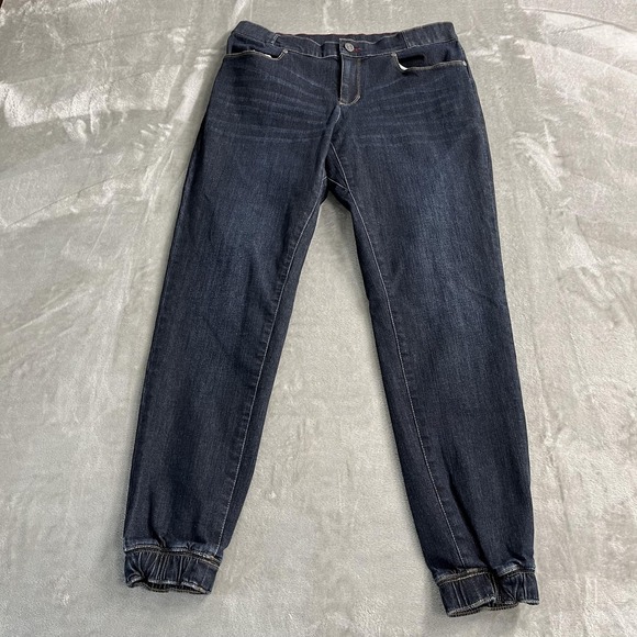L.L. Bean Denim - L.L. Bean Jeans‎ Womens 10 Blue Dark Wash Jogger Tapered Stretch 32x29 Denim